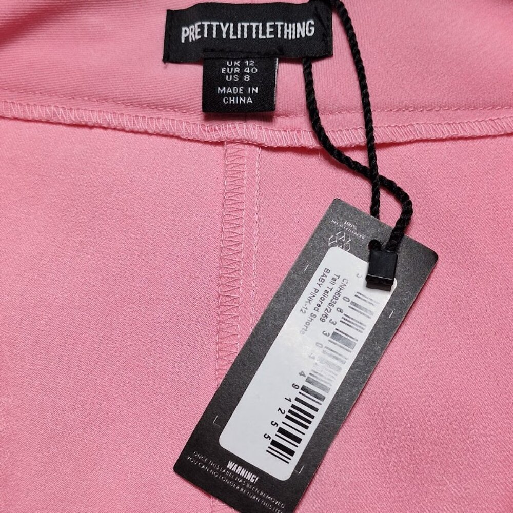 NEW Pretty Little Thing Tall Baby Pink Tailored Shorts - Picture 7 of 11
